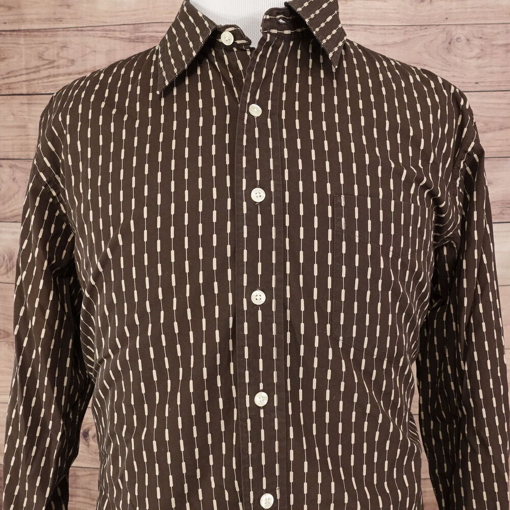 GAP CLASSIC FIT BROWN LONG SLEEVE BUTTON DOWN SHIRT MENS XL